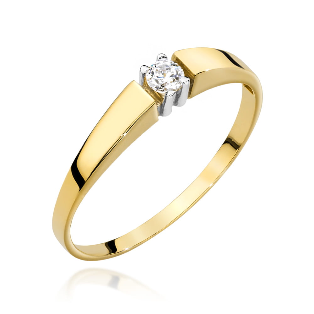 Inel Aur 9K cu Diamant Natural 0.10 ct