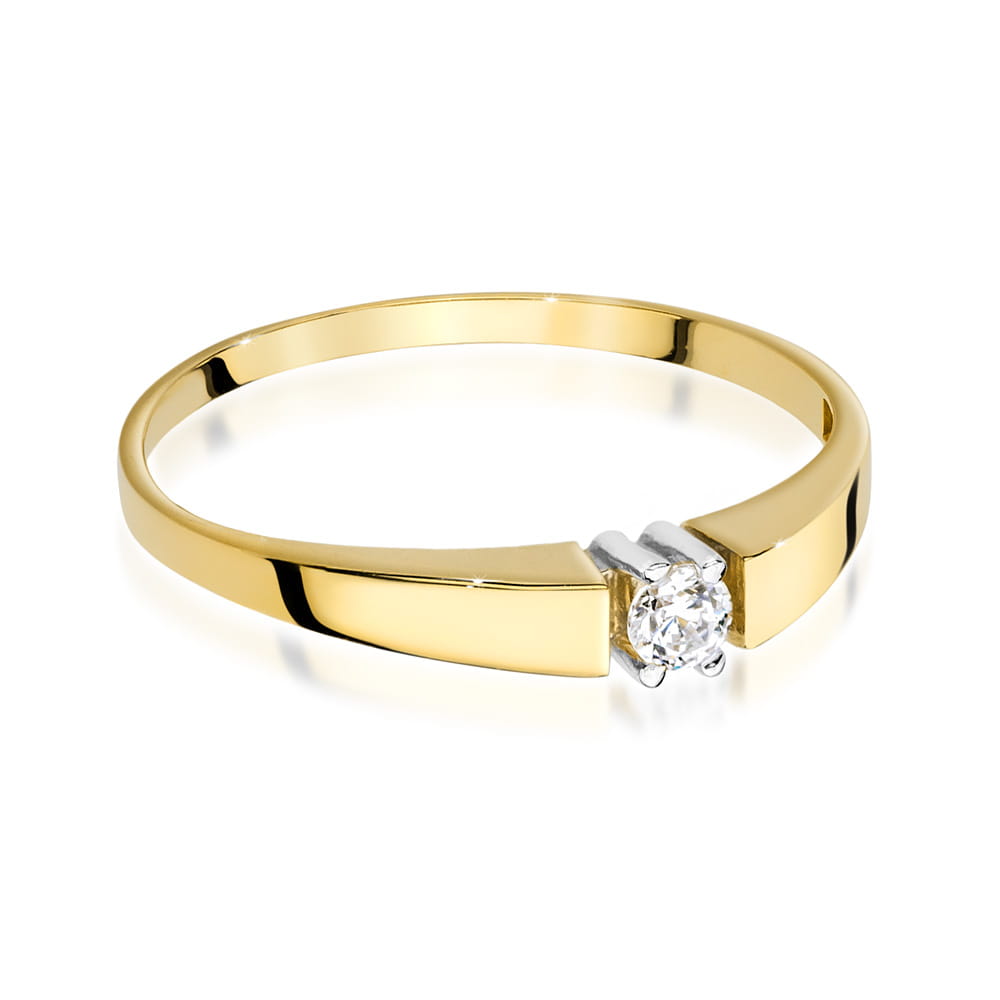 Inel Aur 9K cu Diamant Natural 0.10 ct