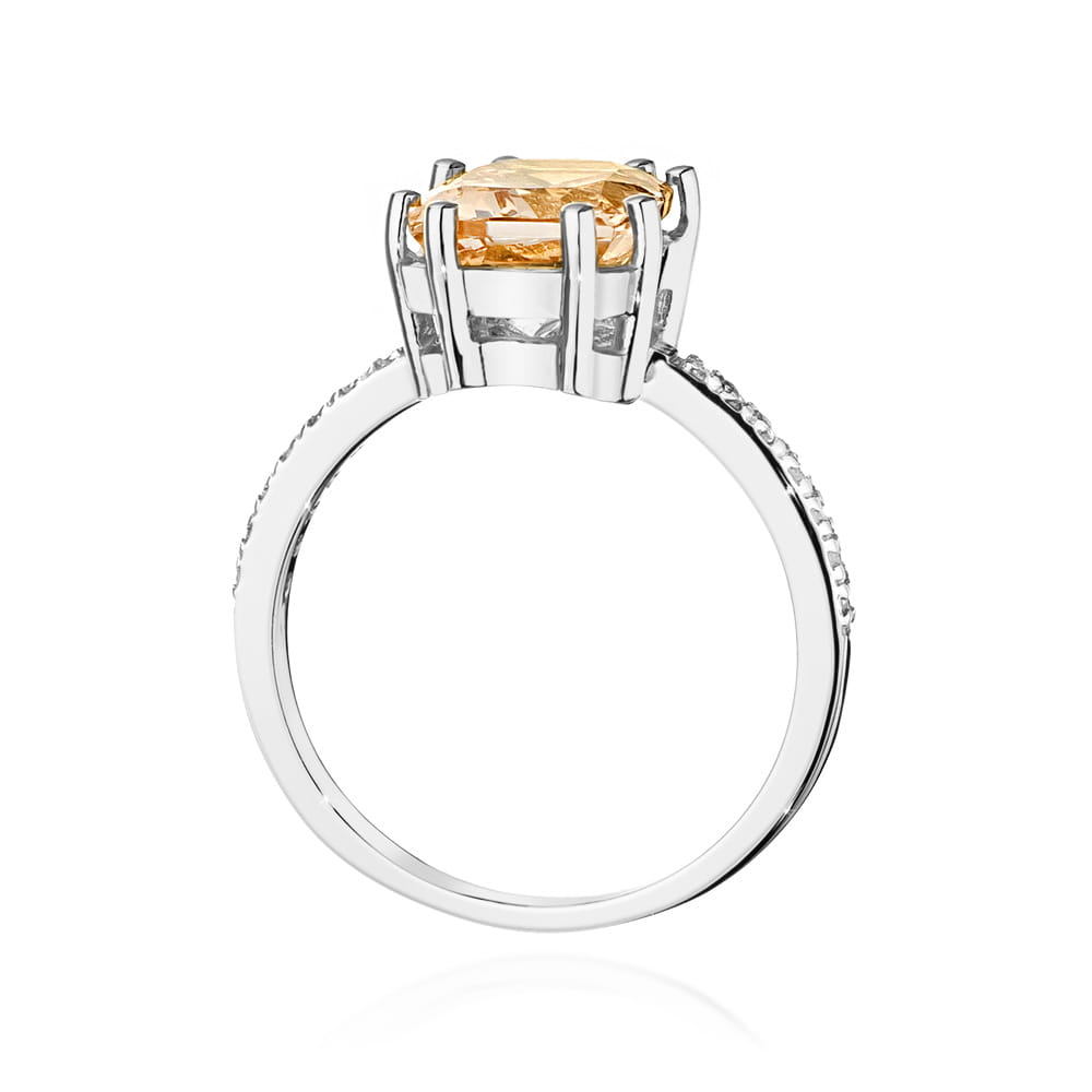 Inel Aur 9K cu Morganit 2.80 ct si Diamante Naturale 0.07 ct