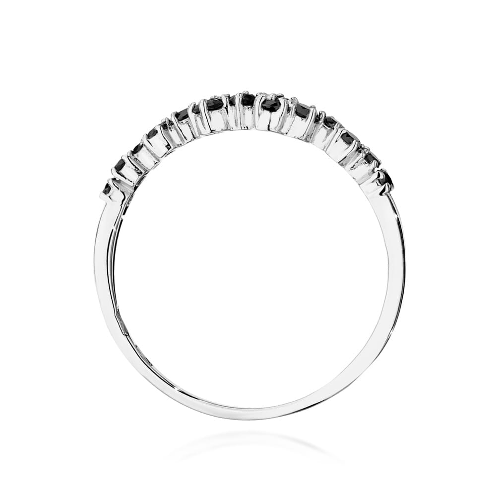 Inel Aur 9K cu Diamante Naturale Negre 0.33 ct