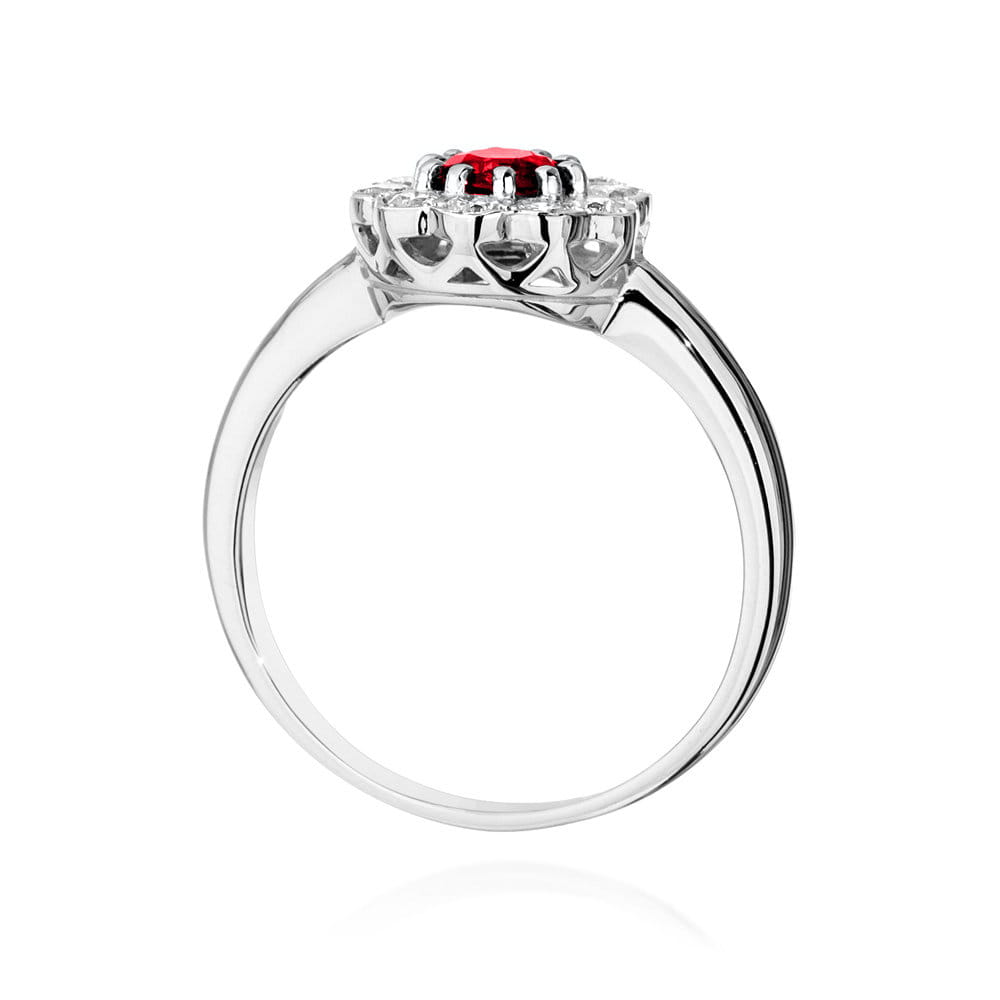 Inel Aur 9K cu Rubin 0.60 ct si Diamante Naturale 0.30 ct
