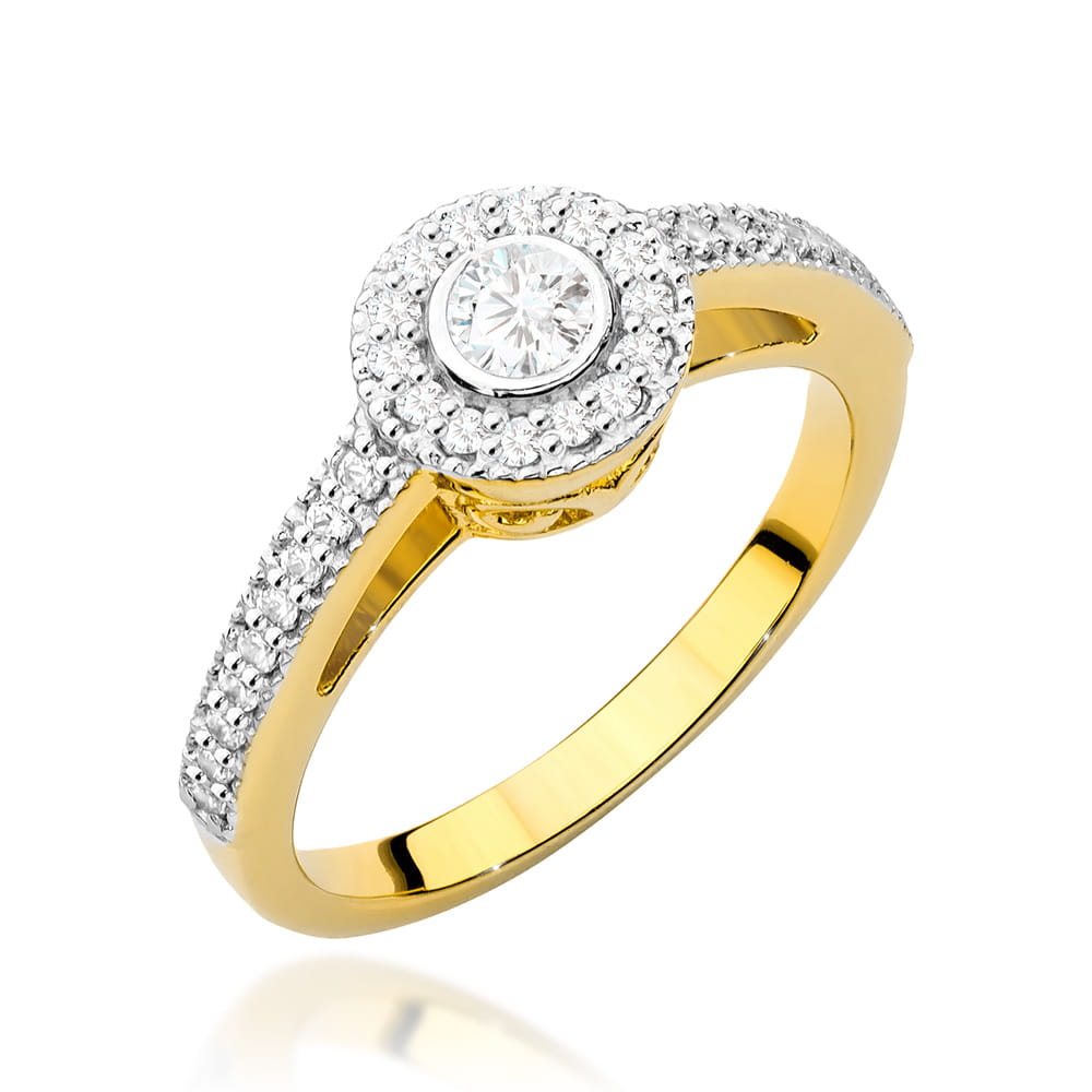 Inel Aur 9K cu Diamante Naturale 0.38 ct