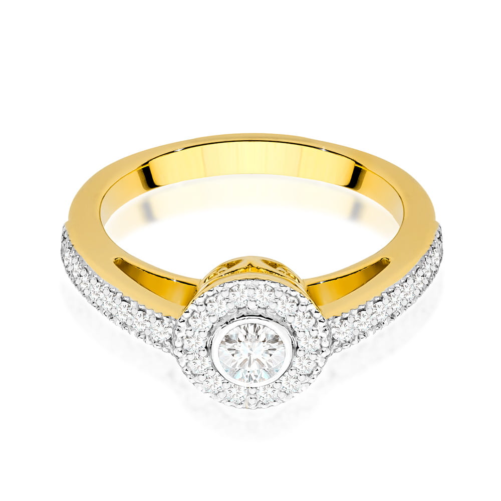 Inel Aur 9K cu Diamante Naturale 0.38 ct