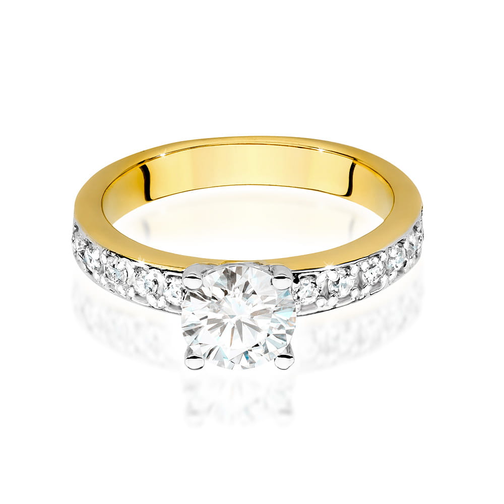 Inel Aur 9K cu Diamante de Laborator 1.24 ct