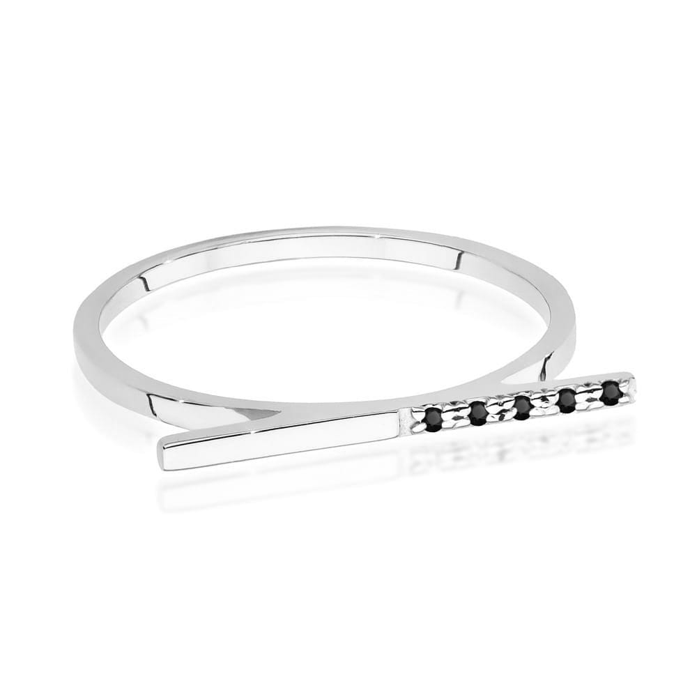 Inel Aur 9K cu Diamante Naturale Negre 0.03 ct