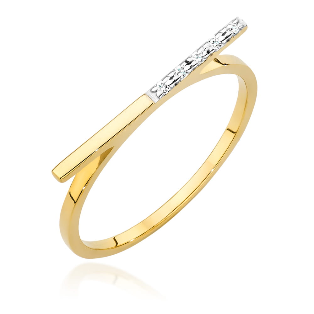 Inel Aur 9K cu Diamante Naturale 0.03 ct