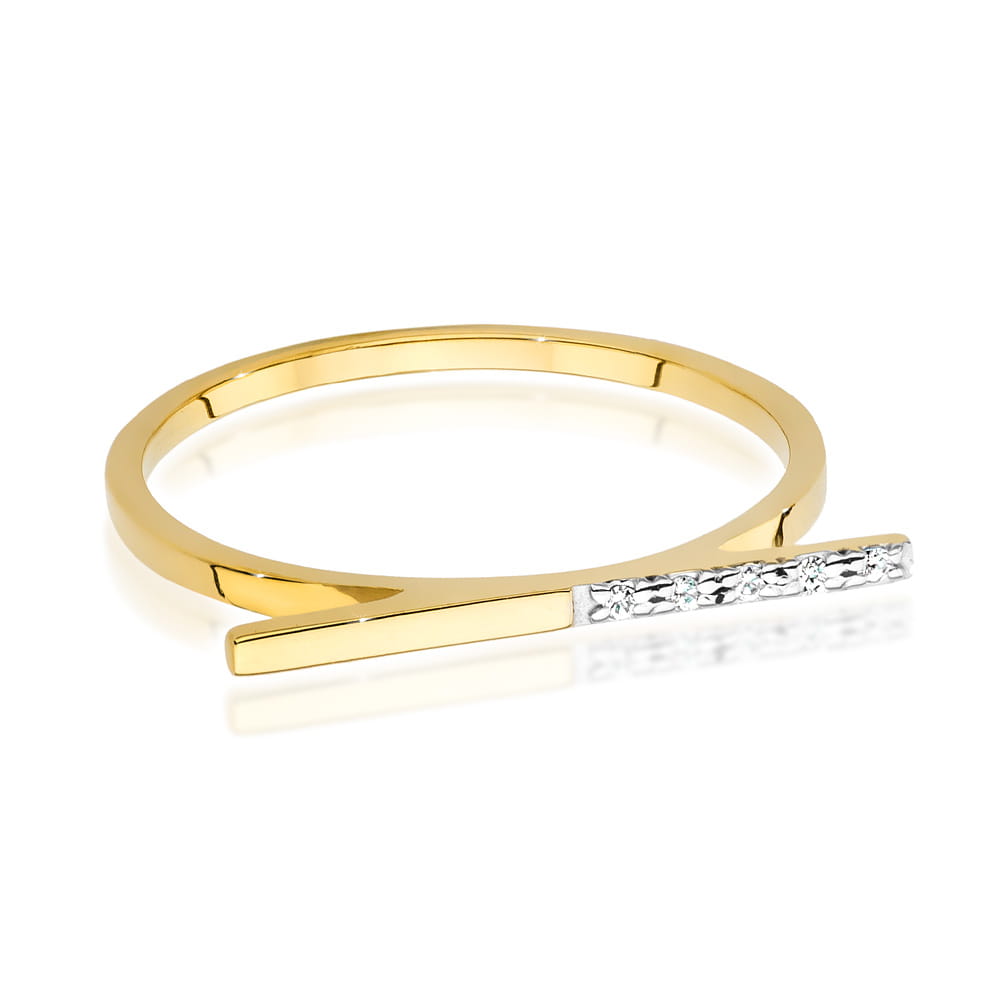Inel Aur 9K cu Diamante Naturale 0.03 ct