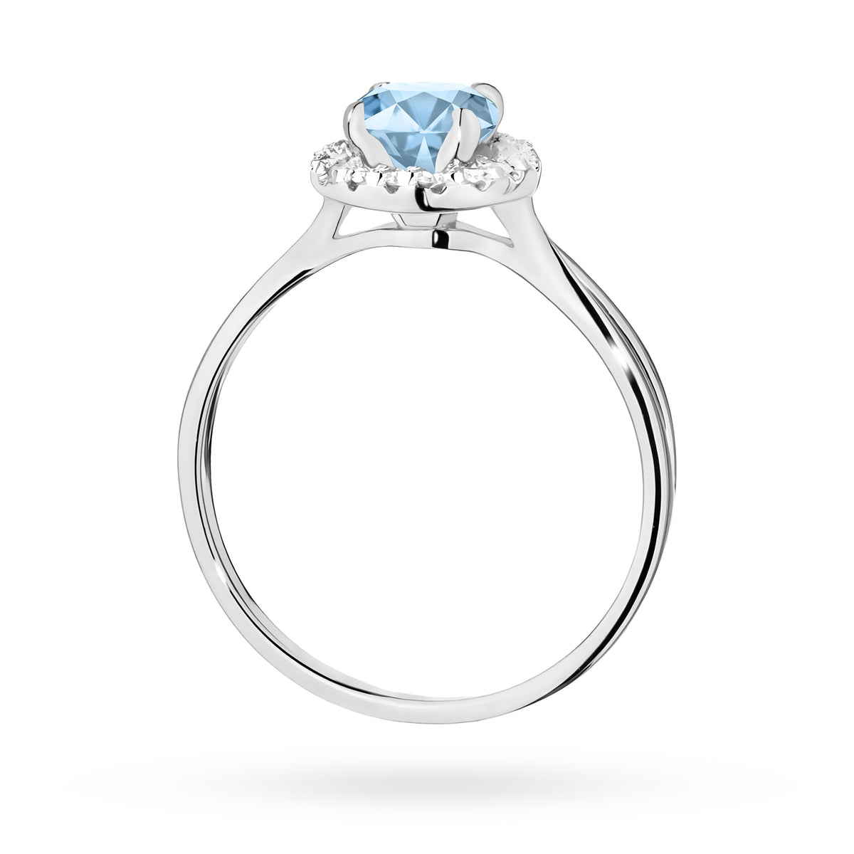Inel Aur 14K cu Diamante Albastru de Laborator 0.58 ct