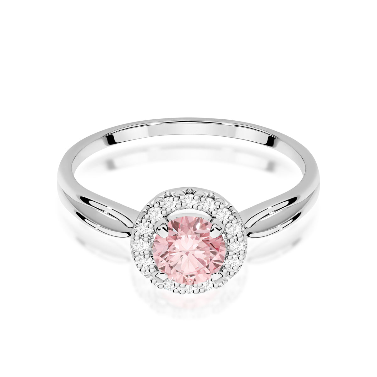 Inel Aur 14K cu Diamante Roz de Laborator 0.58 ct