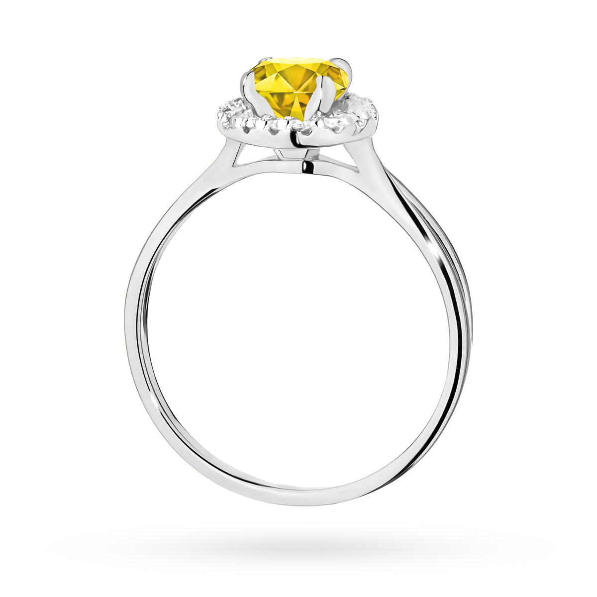 Inel Aur 9K cu Diamante Galben de Laborator 0.58 ct
