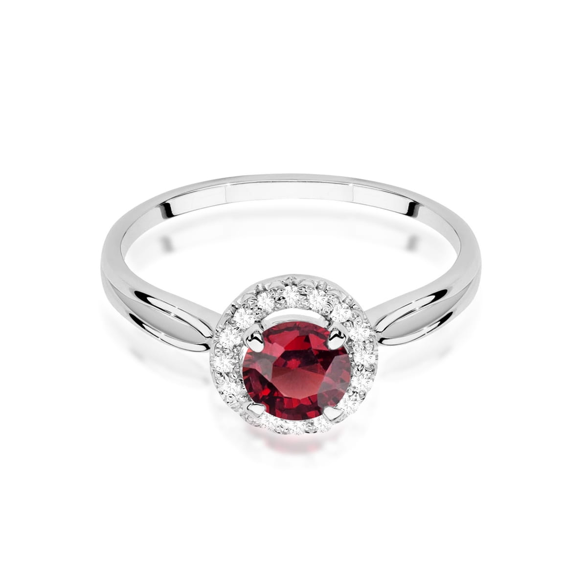 Inel Aur 9K cu Rubin 1.20 ct si Diamante Naturale 0.08 ct