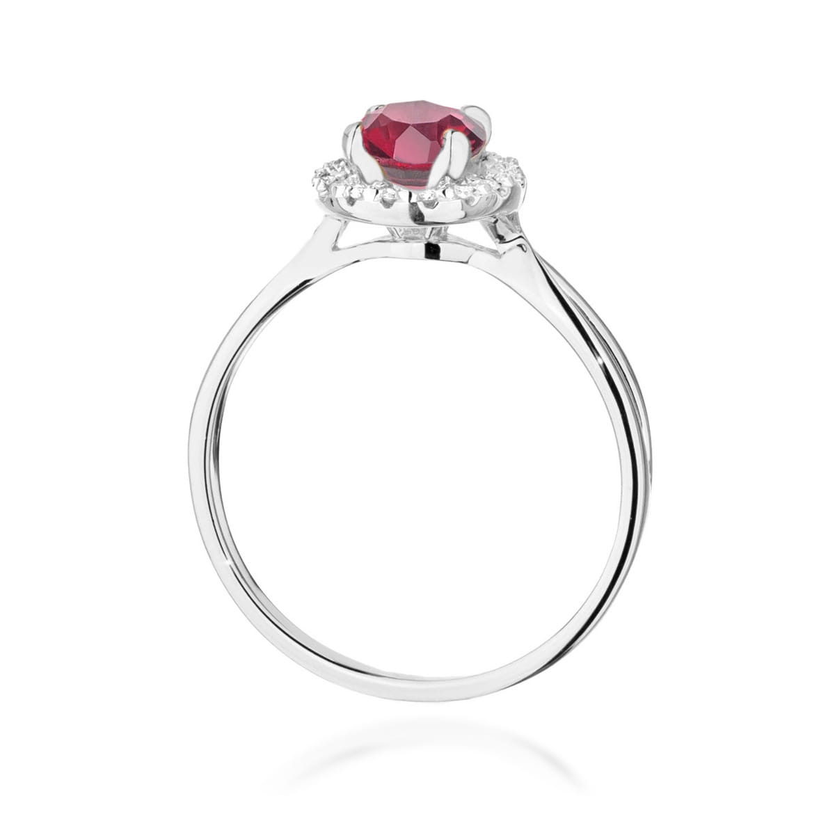 Inel Aur 9K cu Rubin 1.20 ct si Diamante Naturale 0.08 ct