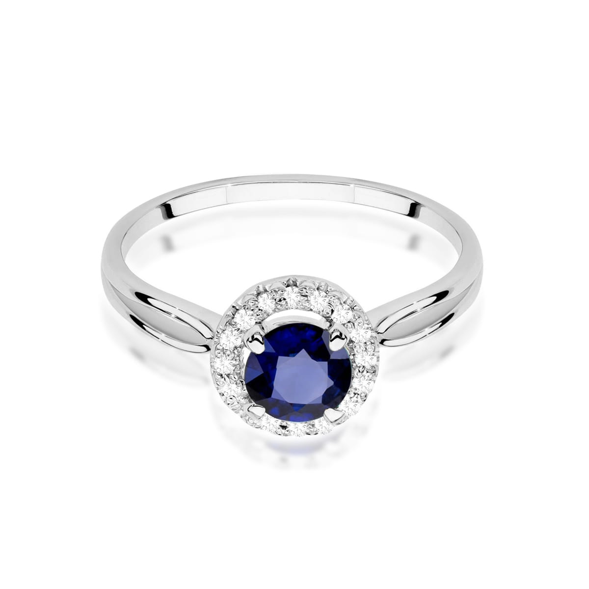 Inel Aur 9K cu Safir 1.00 ct si Diamante Naturale 0.08 ct