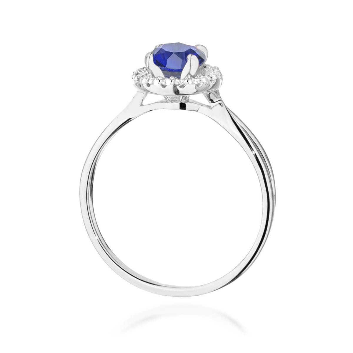 Inel Aur 9K cu Safir 1.00 ct si Diamante Naturale 0.08 ct