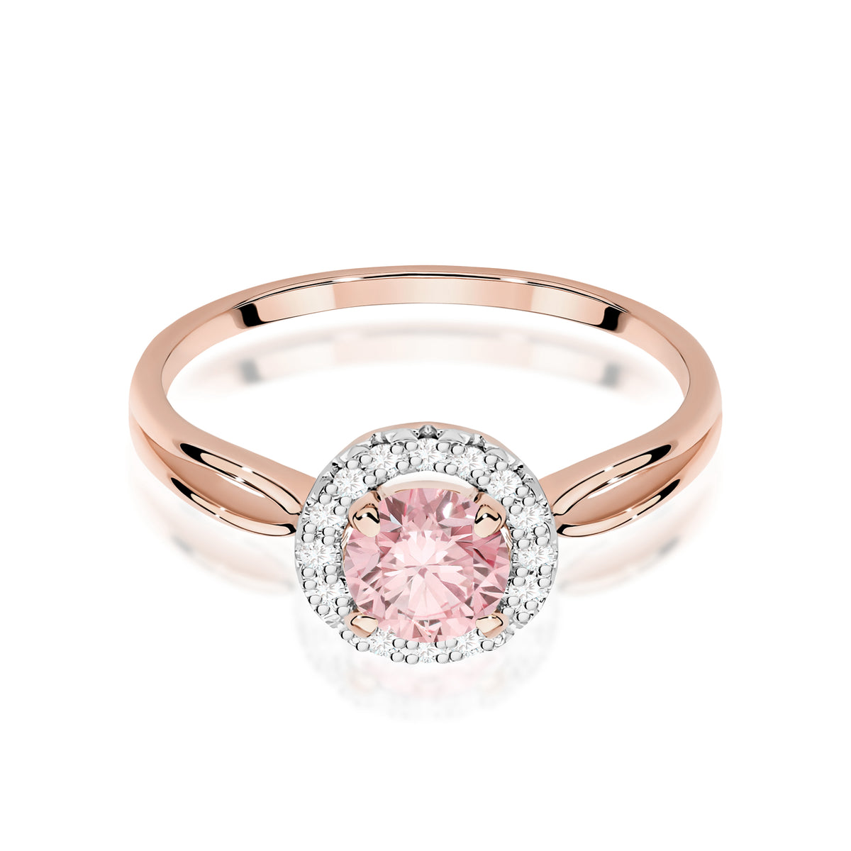 Inel Aur 14K cu Diamante Roz de Laborator 0.58 ct