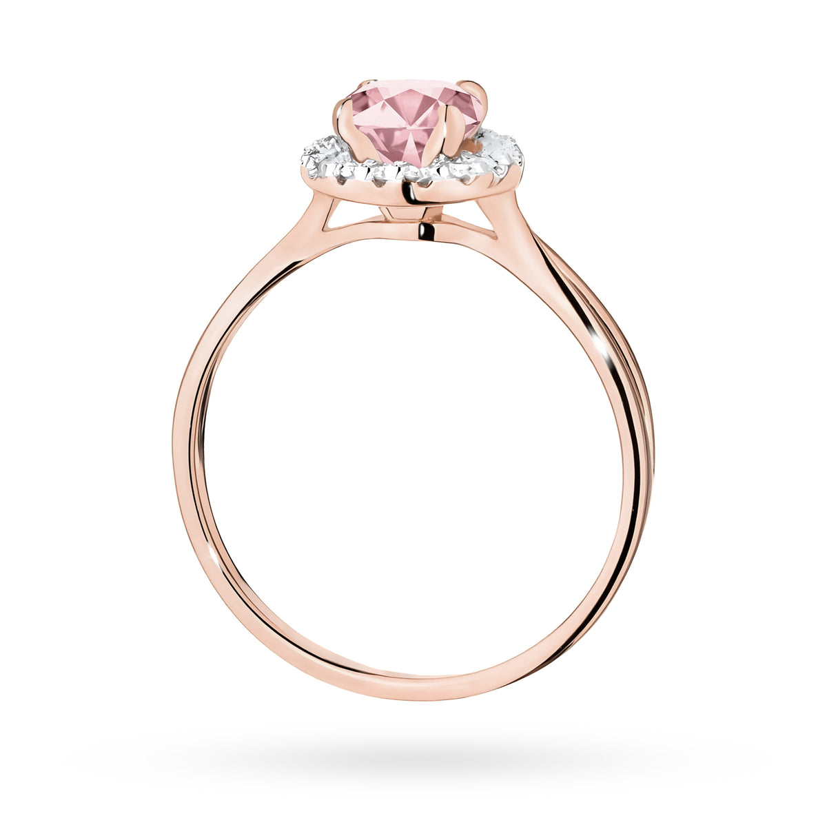 Inel Aur 14K cu Diamante Roz de Laborator 0.58 ct