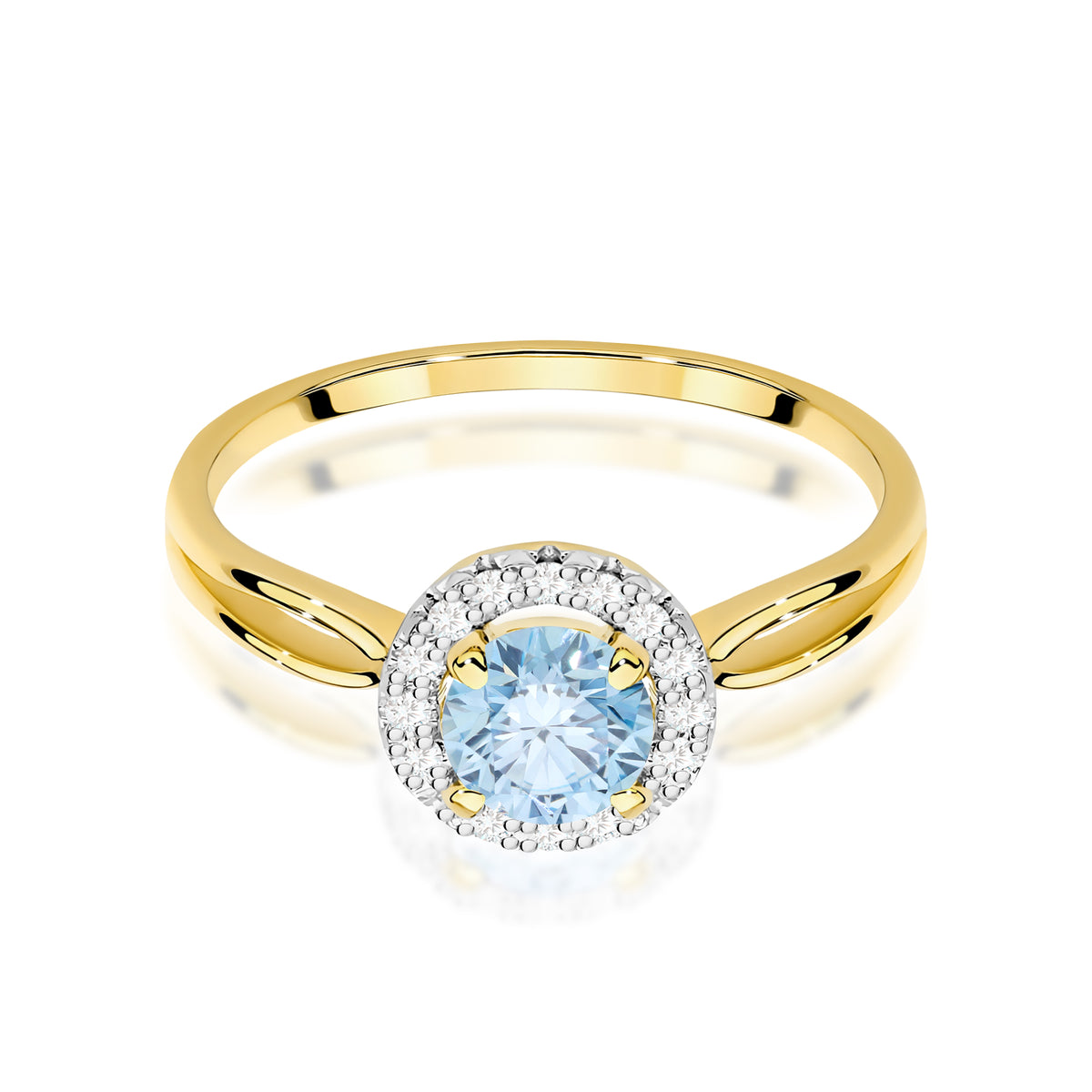 Inel Aur 14K cu Diamante Albastru de Laborator 0.58 ct
