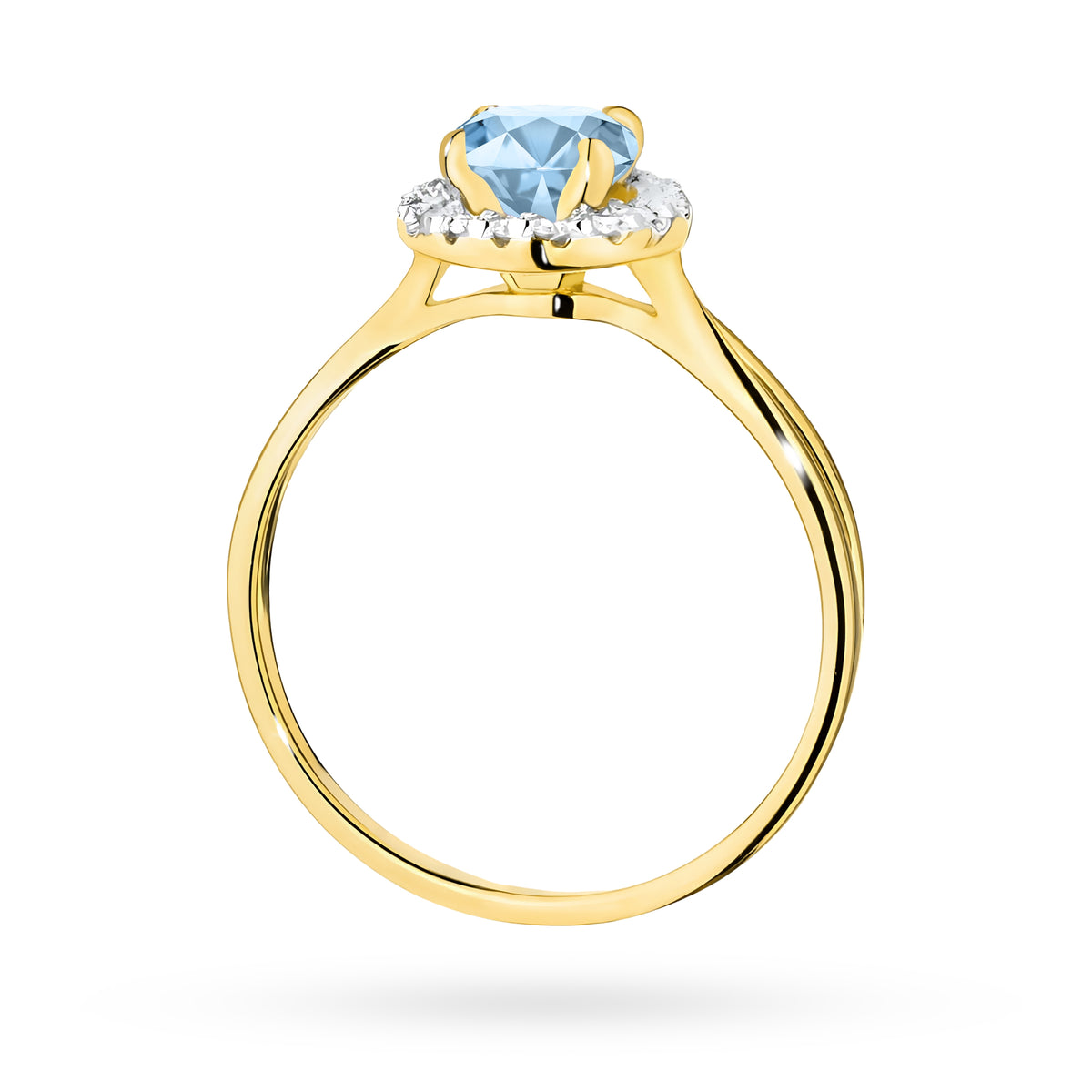 Inel Aur 14K cu Diamante Albastru de Laborator 0.58 ct