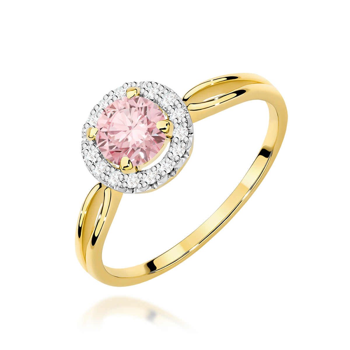 Inel Aur 14K cu Diamante Roz de Laborator 0.58 ct