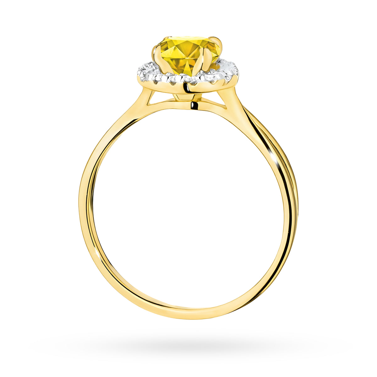 Inel Aur 14K cu Diamante Galben de Laborator 0.58 ct