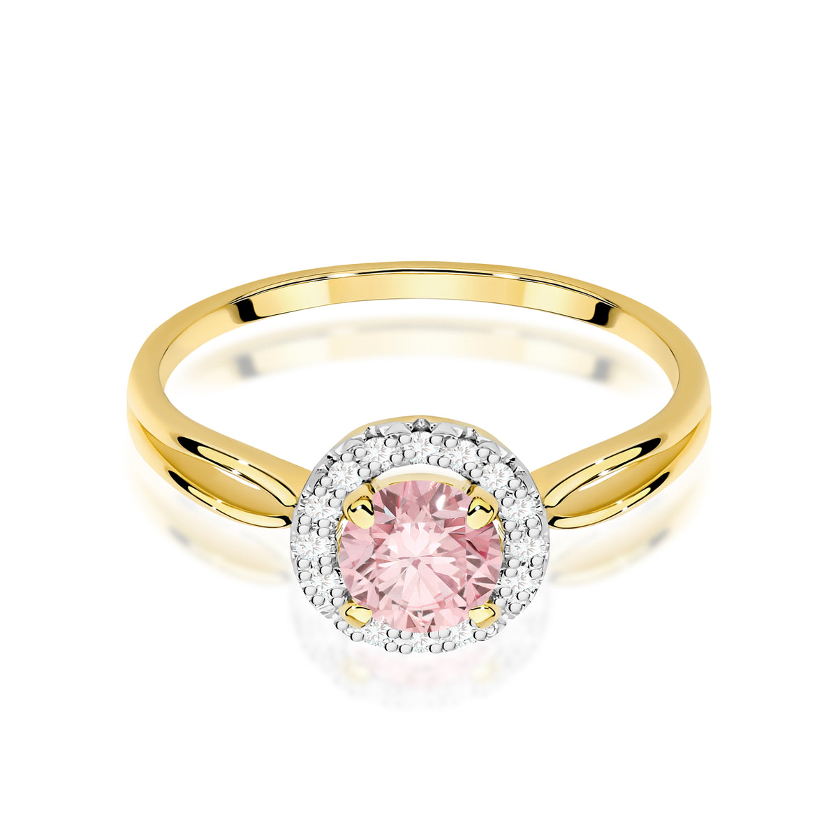 Inel Aur 9K cu Diamante Roz de Laborator 0.58 ct