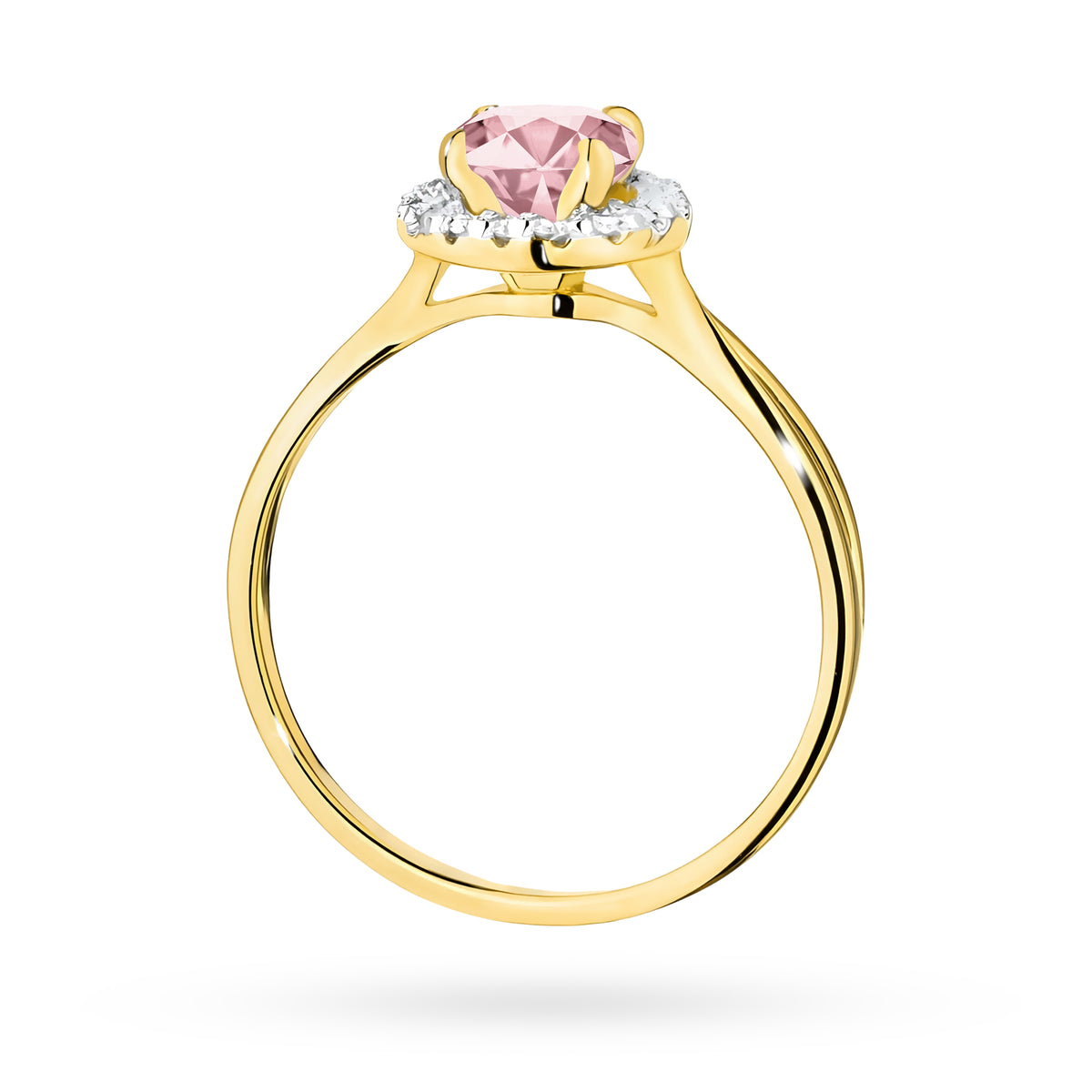 Inel Aur 9K cu Diamante Roz de Laborator 0.58 ct