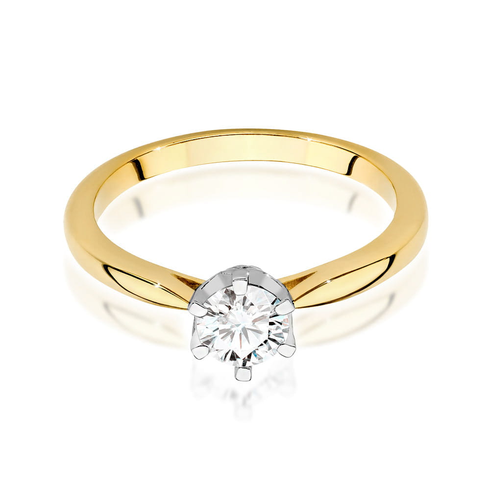 Inel Aur 9K cu Diamante Naturale 0.56 ct