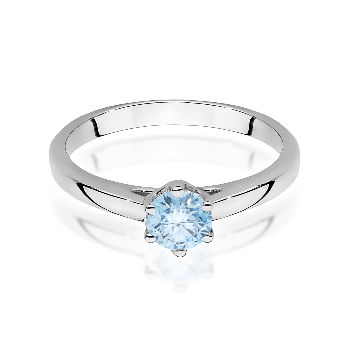 Inel Aur 14K cu Diamant Albastru de Laborator 0.50 ct