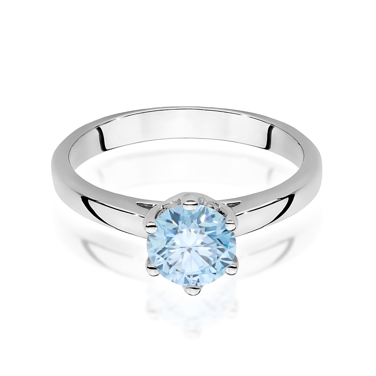 Inel Aur 14K cu Diamant Albastru de Laborator 1.00 ct