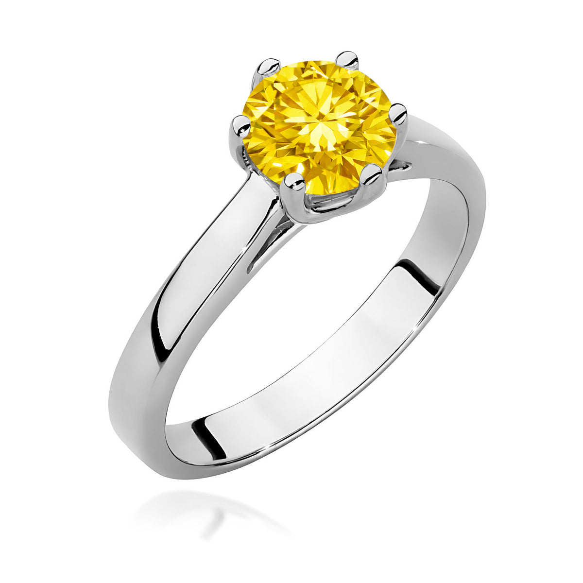 Inel Aur 14K cu Diamant Galben de Laborator 1.00 ct