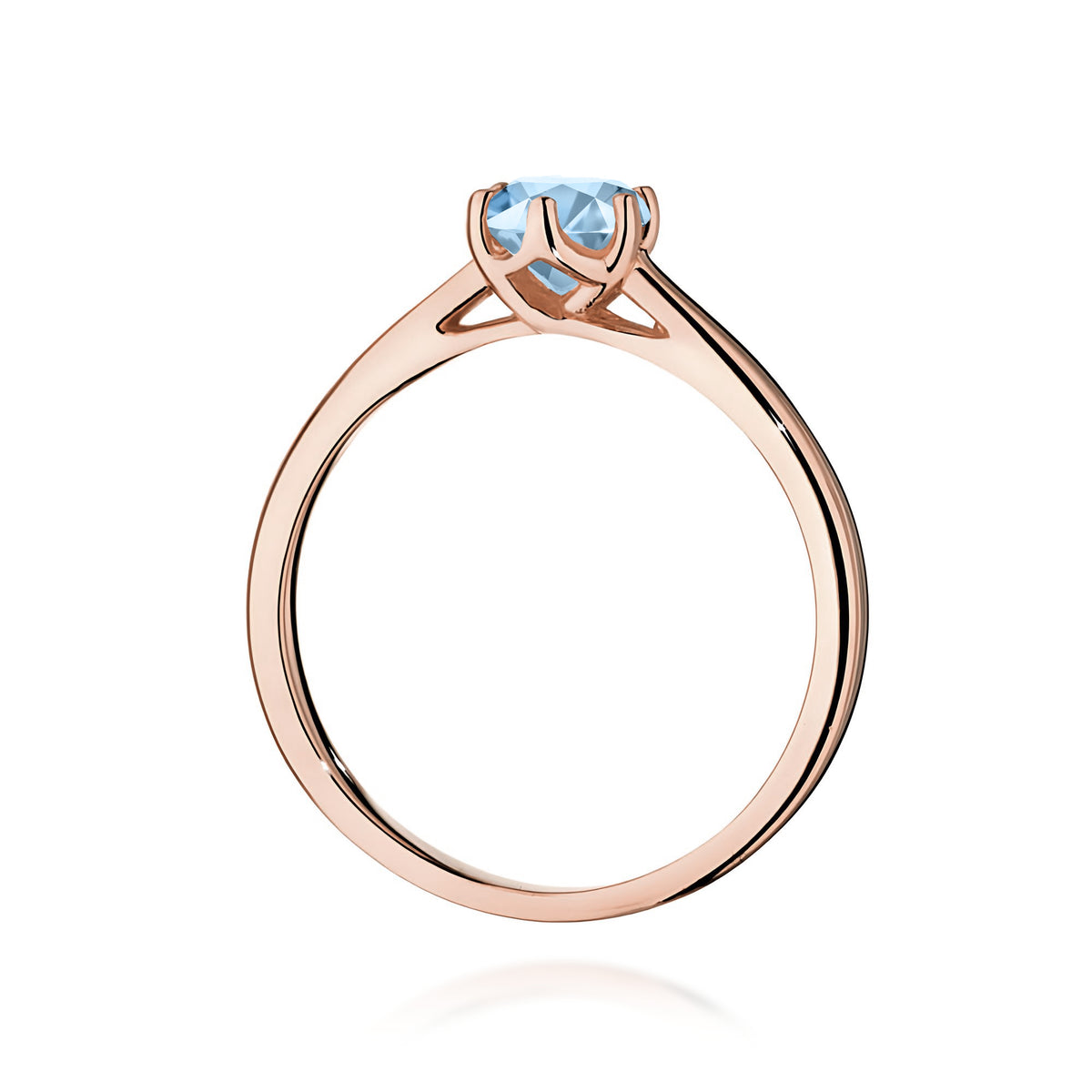 Inel Aur 14K cu Diamant Albastru de Laborator 0.50 ct