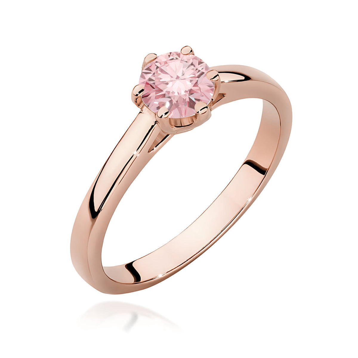 Inel Aur 14K cu Diamant Roz de Laborator 0.50 ct