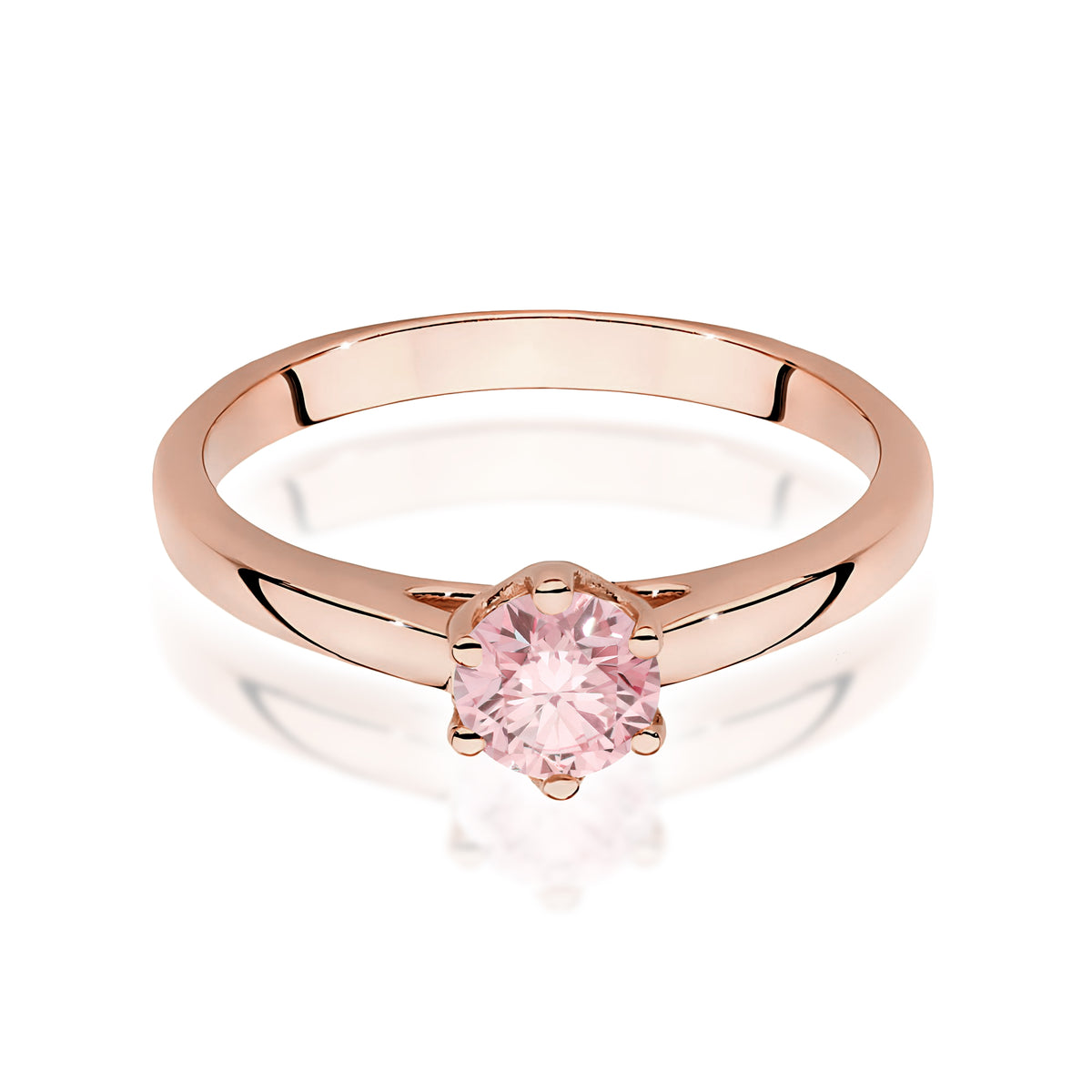 Inel Aur 14K cu Diamant Roz de Laborator 0.50 ct