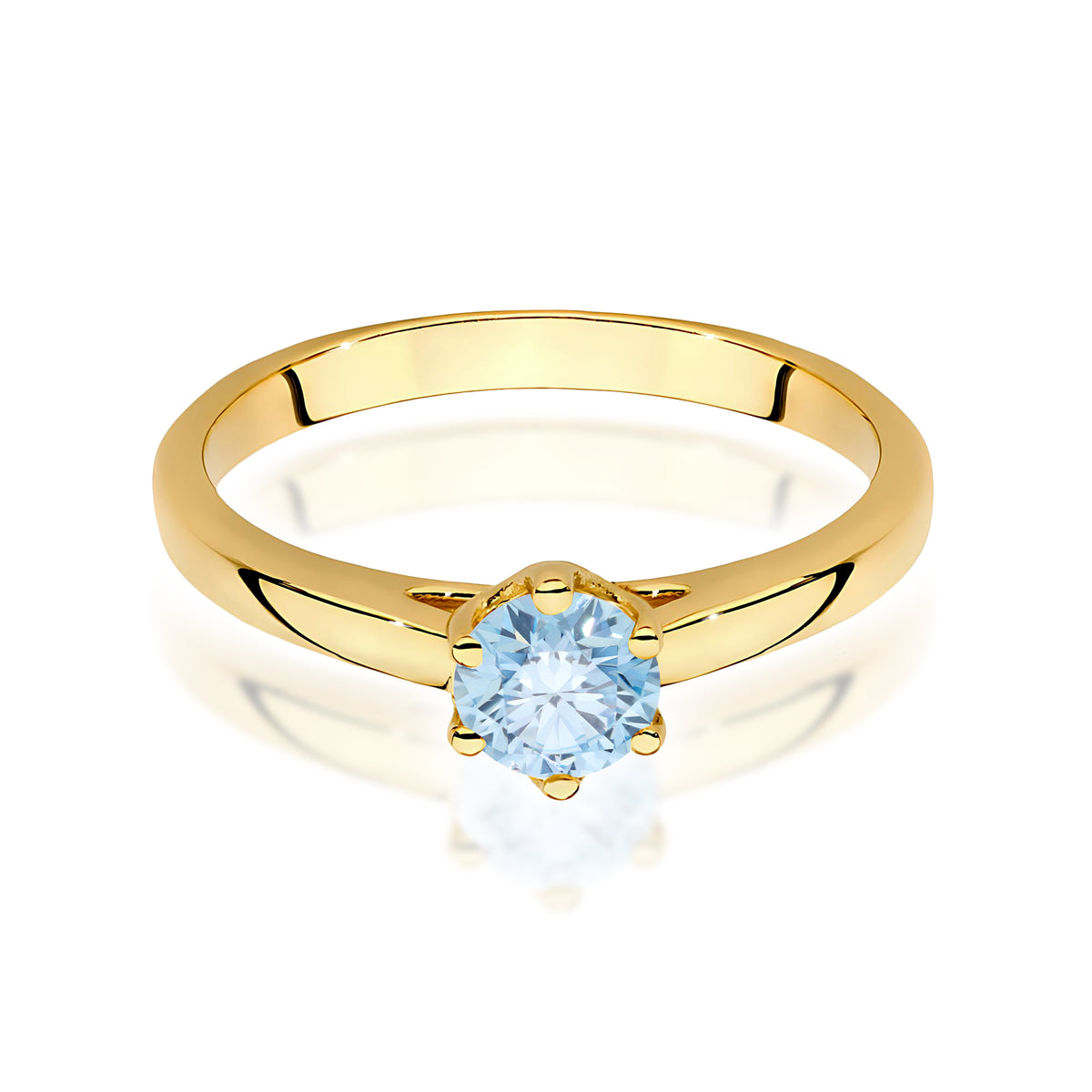 Inel Aur 14K cu Diamant Albastru de Laborator 0.50 ct