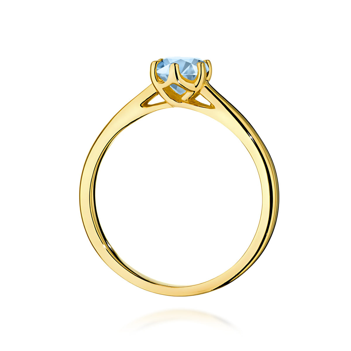 Inel Aur 14K cu Diamant Albastru de Laborator 0.50 ct
