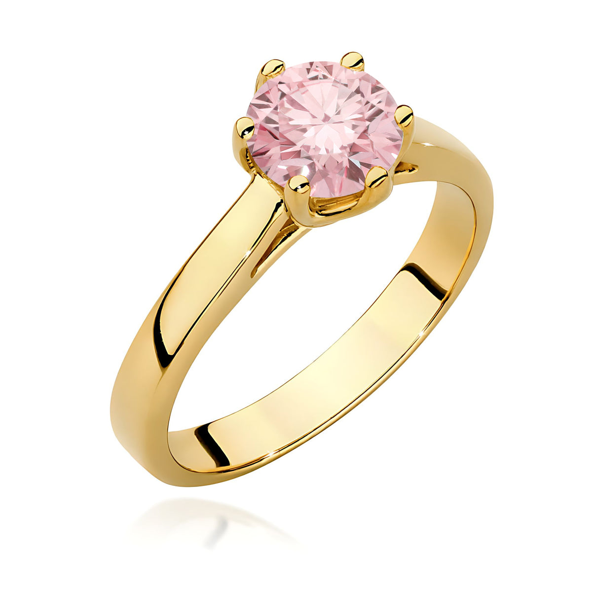 Inel Aur 14K cu Diamant Roz de Laborator 1.00 ct