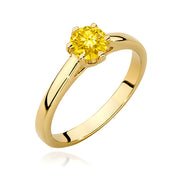 Inel Aur 14K cu Diamant Galben de Laborator 0.50 ct