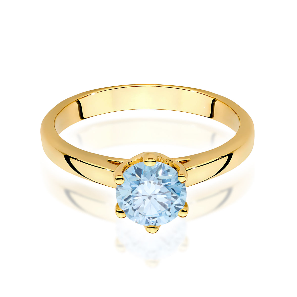 Inel Aur 9K cu Diamant Albastru de Laborator 1.00 ct