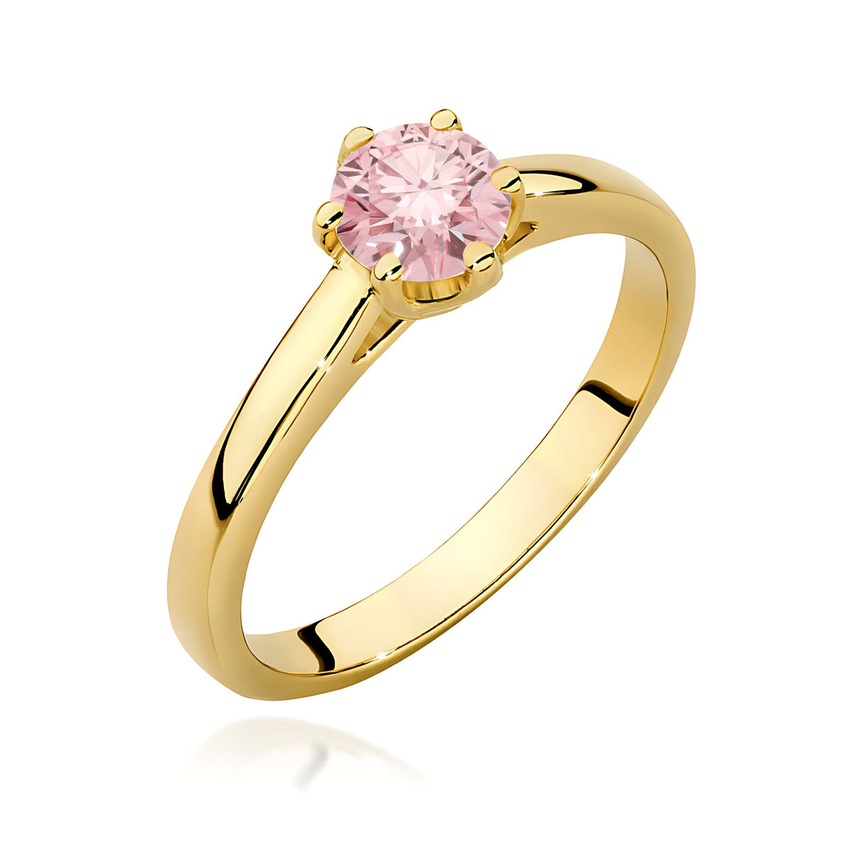 Inel Aur 9K cu Diamant Roz de Laborator 0.50 ct