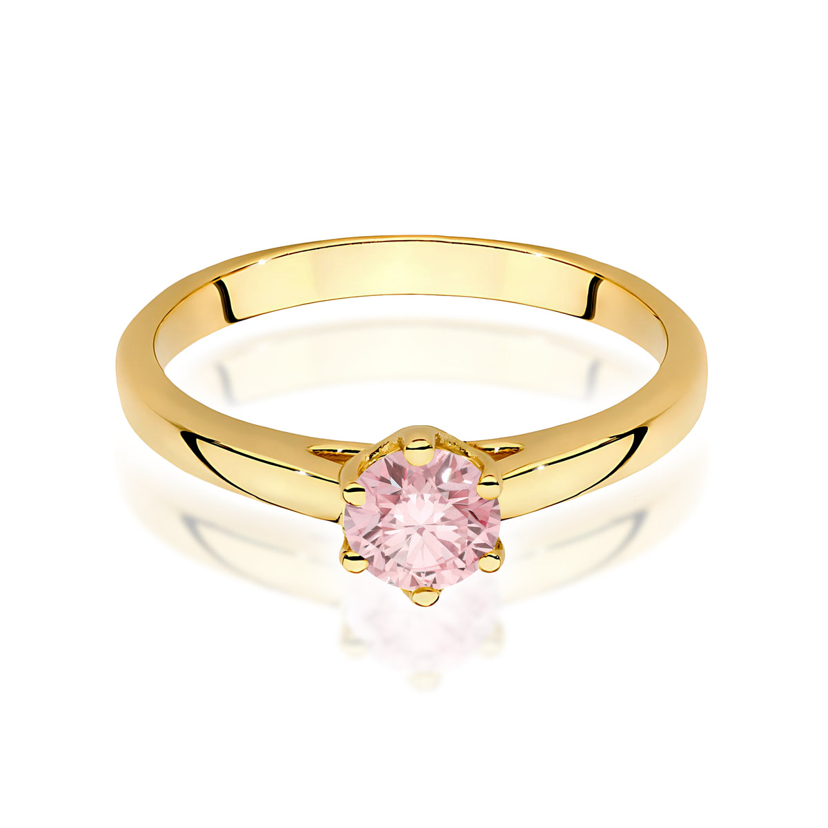 Inel Aur 9K cu Diamant Roz de Laborator 0.50 ct
