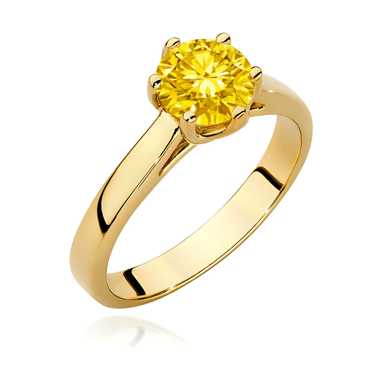 Inel Aur 9K cu Diamant Galben de Laborator 1.00 ct