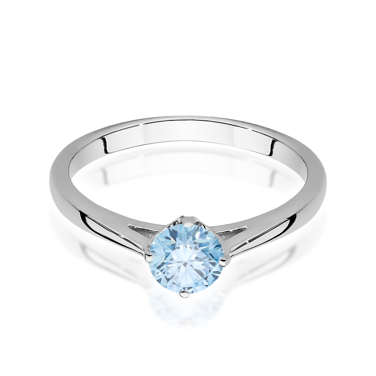 Inel Aur 14K cu Diamant Albastru de Laborator 0.50 ct