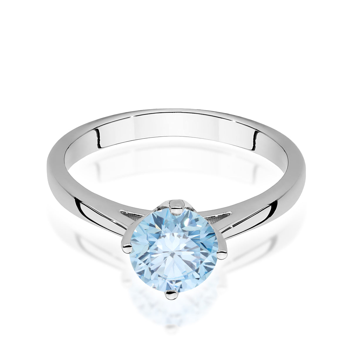 Inel Aur 14K cu Diamant Albastru de Laborator 1.00 ct