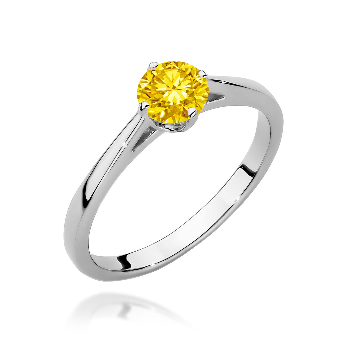 Inel Aur 14K cu Diamant Galben de Laborator 0.50 ct