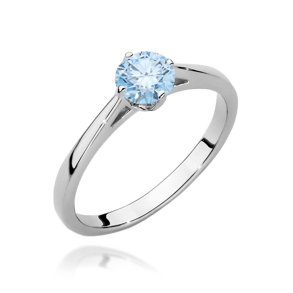 Inel Aur 9K cu Diamant Albastru de Laborator 0.50 ct