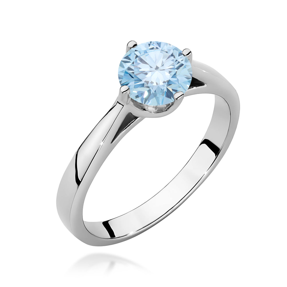 Inel Aur 9K cu Diamant Albastru de Laborator 1.00 ct
