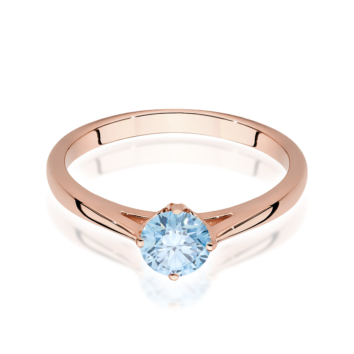 Inel Aur 14K cu Diamant Albastru de Laborator 0.50 ct