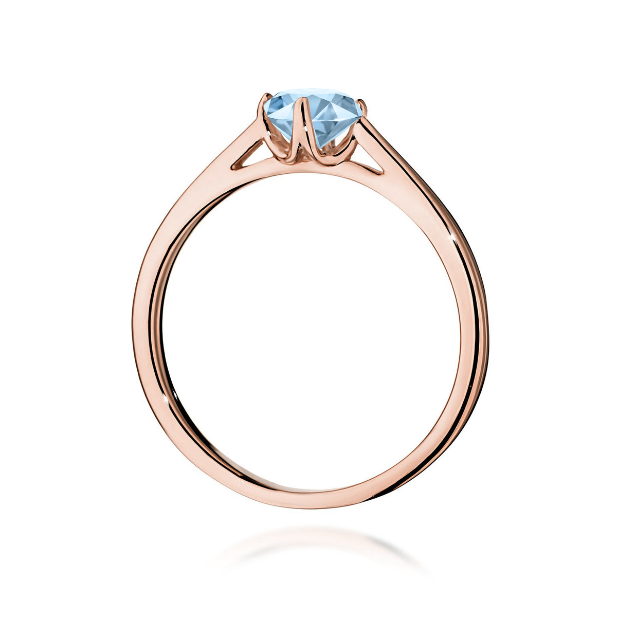 Inel Aur 14K cu Diamant Albastru de Laborator 0.50 ct