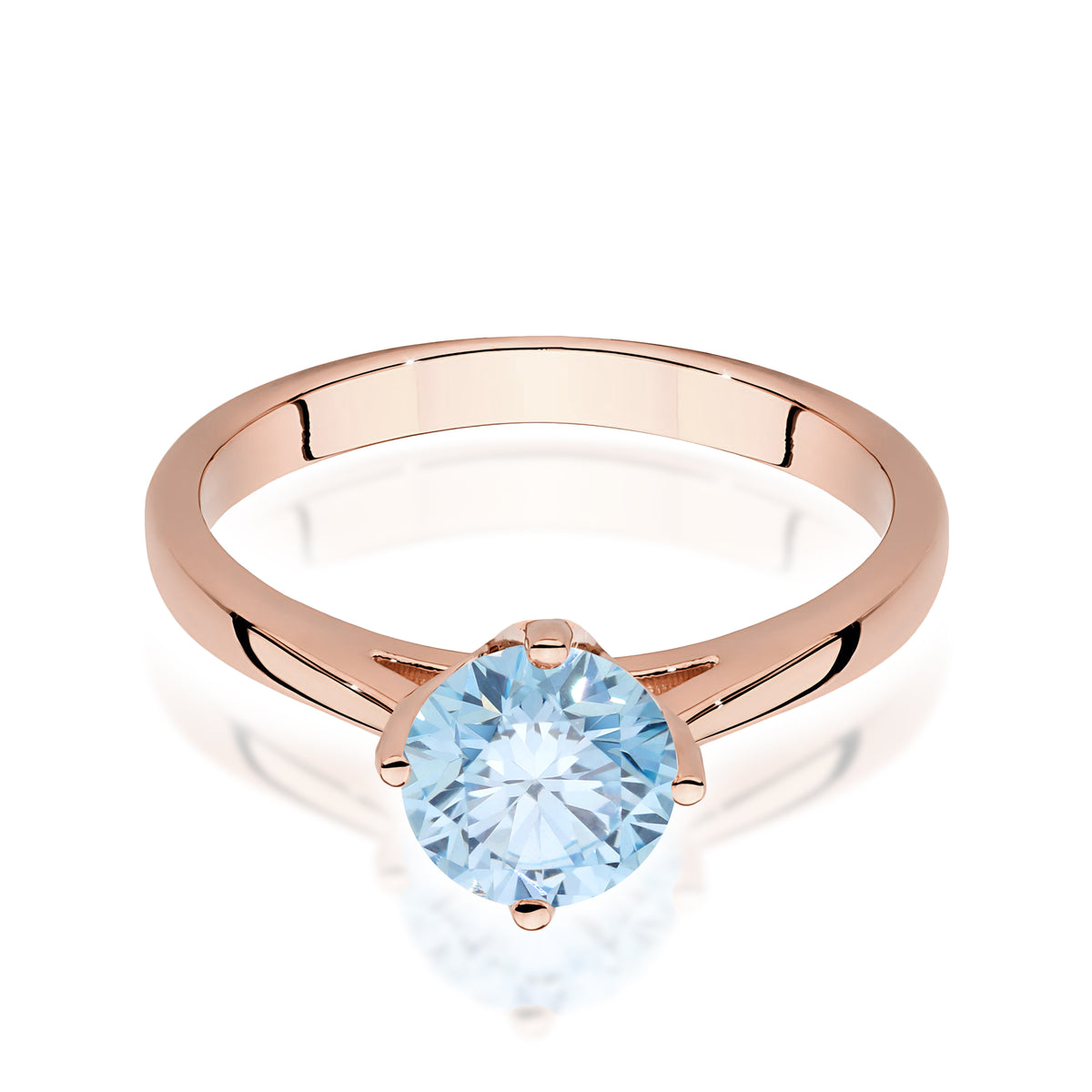 Inel Aur 14K cu Diamant Albastru de Laborator 1.00 ct