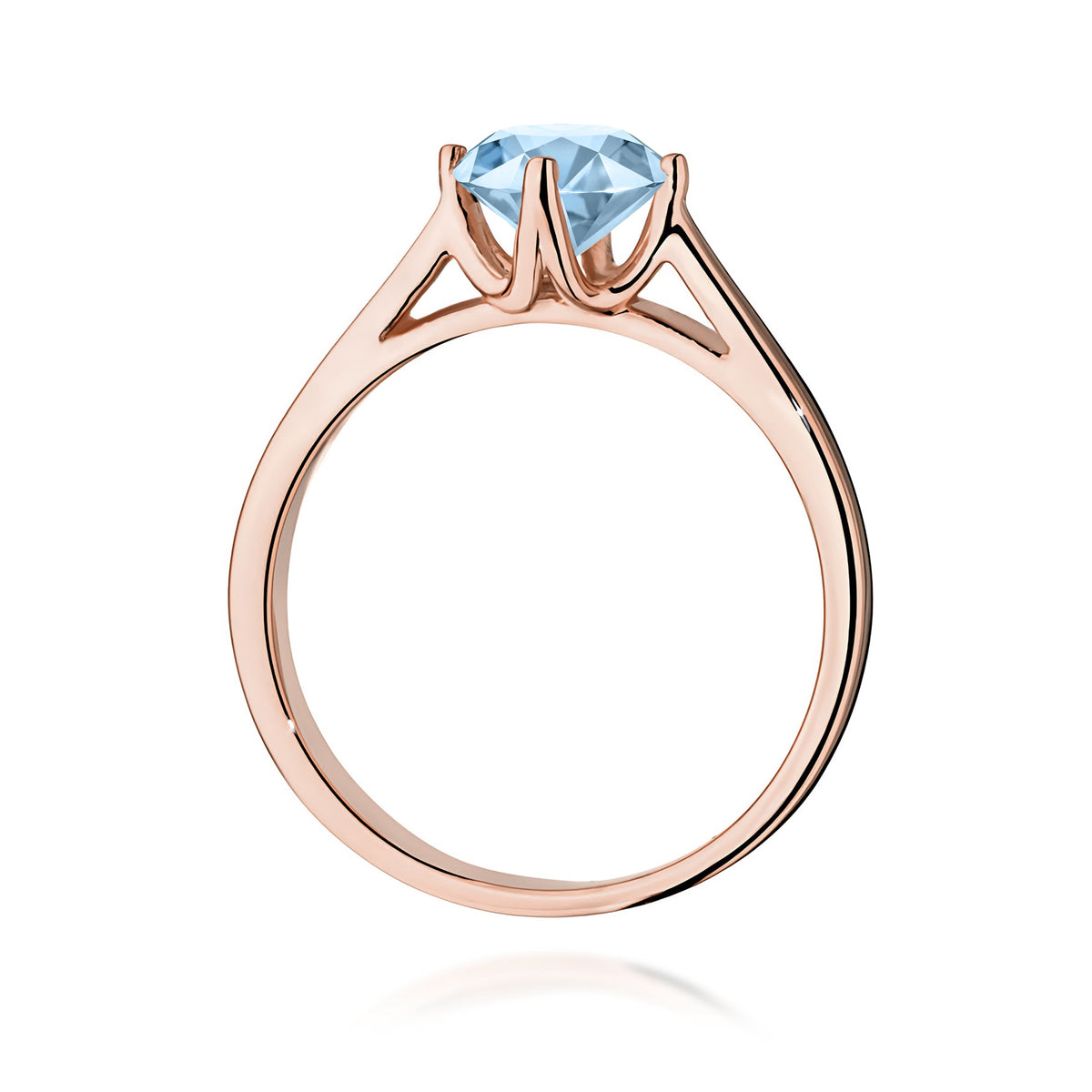 Inel Aur 14K cu Diamant Albastru de Laborator 1.00 ct